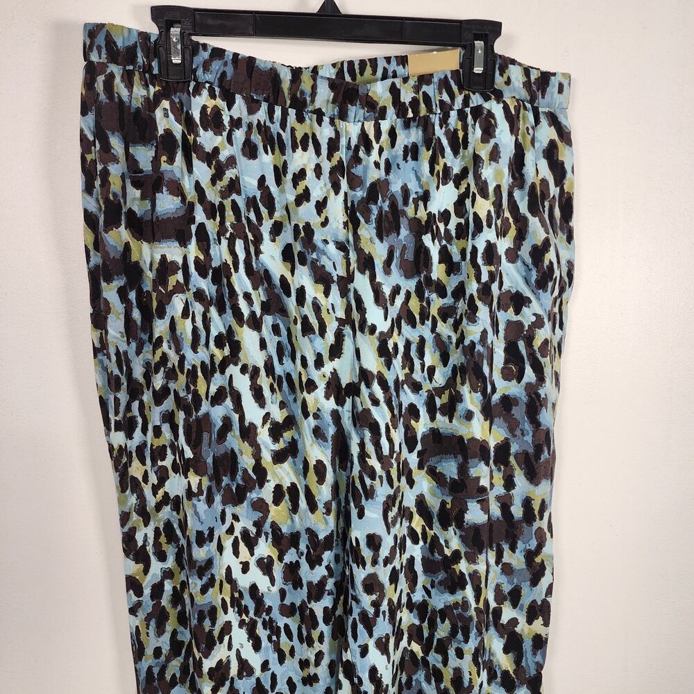 Chico’s Womens Animal Luster Drape Wide Leg Size 3 US 16 Pull On Elastic Waist - Picture 4 of 10